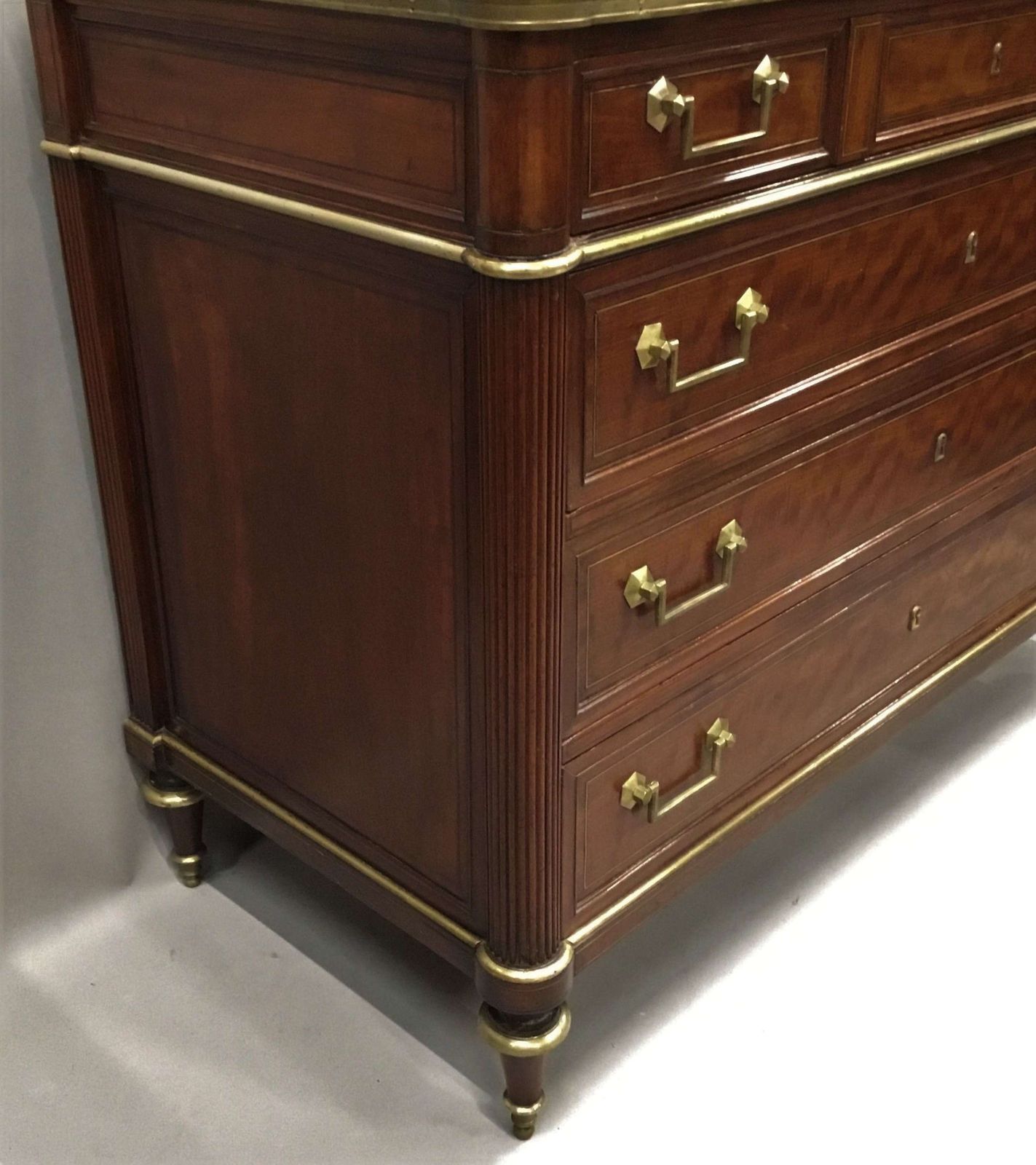 5280.0 Late C18th Louis XVI Neoclassical Figured Mahogany Commode photo