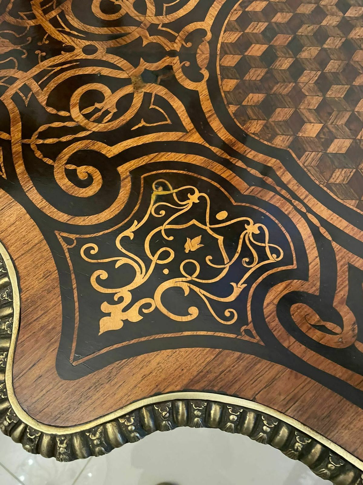 Outstanding Quality Antique 19th Century French Freestanding Marquetry And Parquetry Centre Table photo furniture