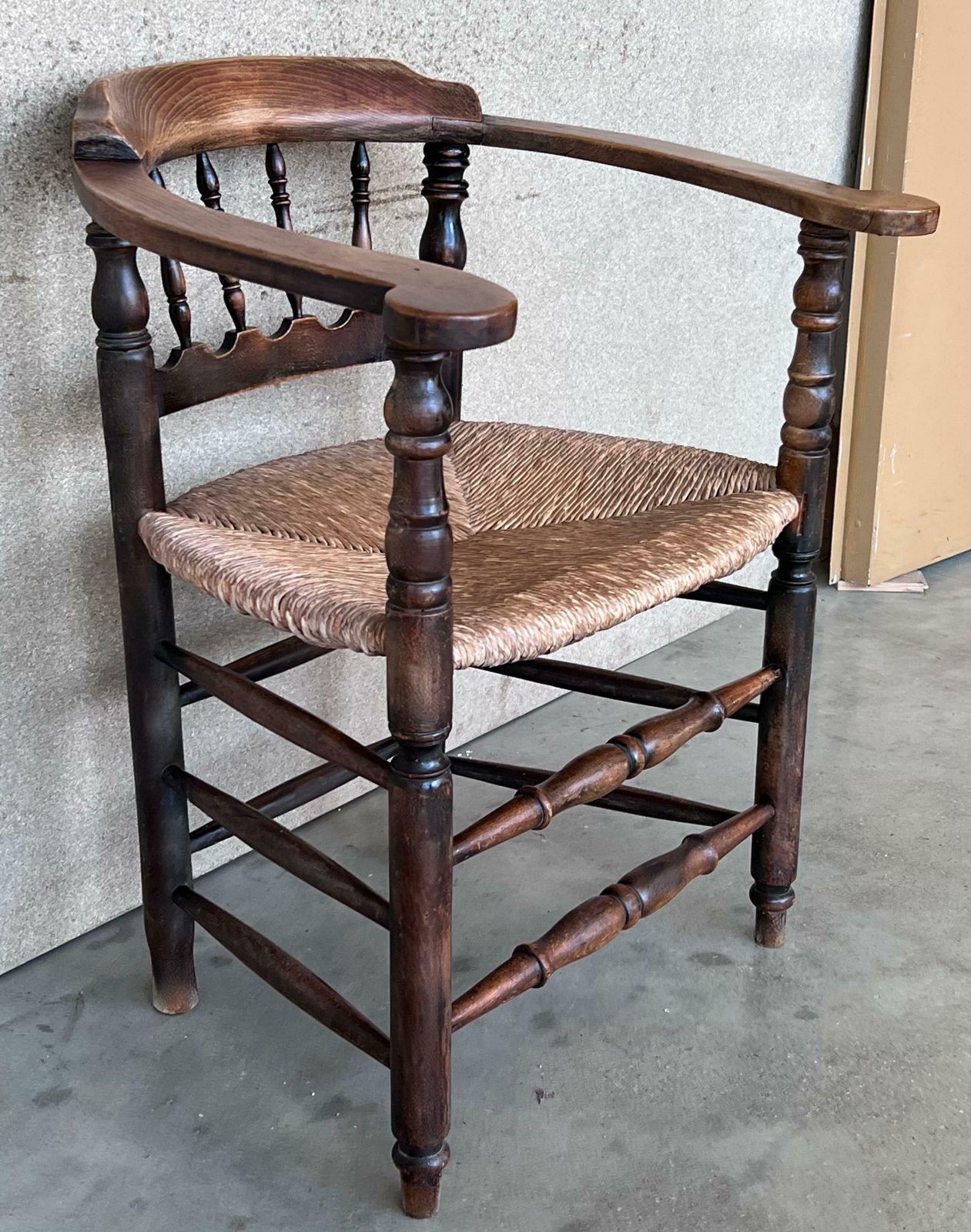 Pair Of Spanish Horseshoe Back And Cane Armchairs photo Furniture