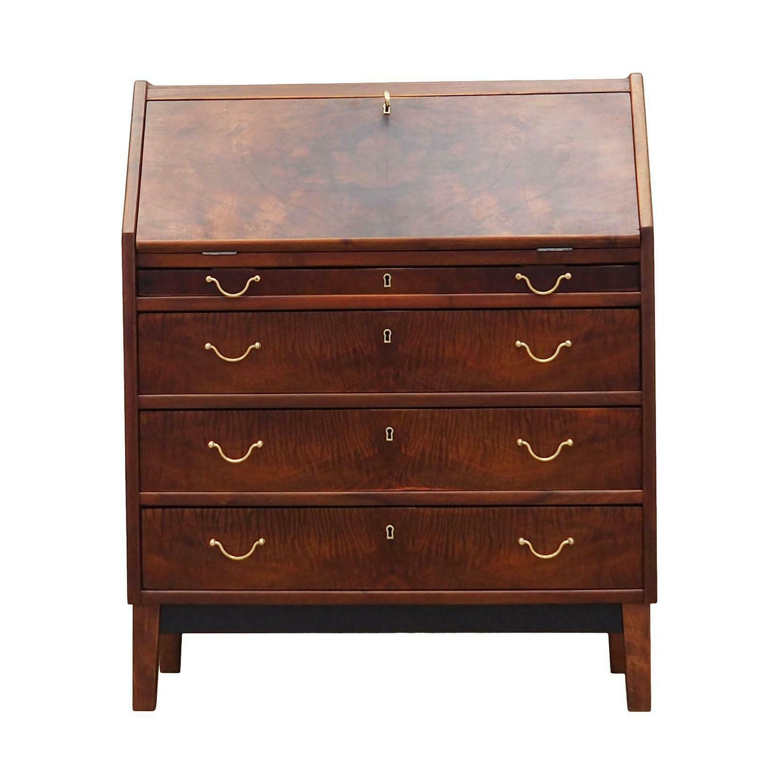 Walnut Secretary, Danish Design, 1960s, Production: Denmark