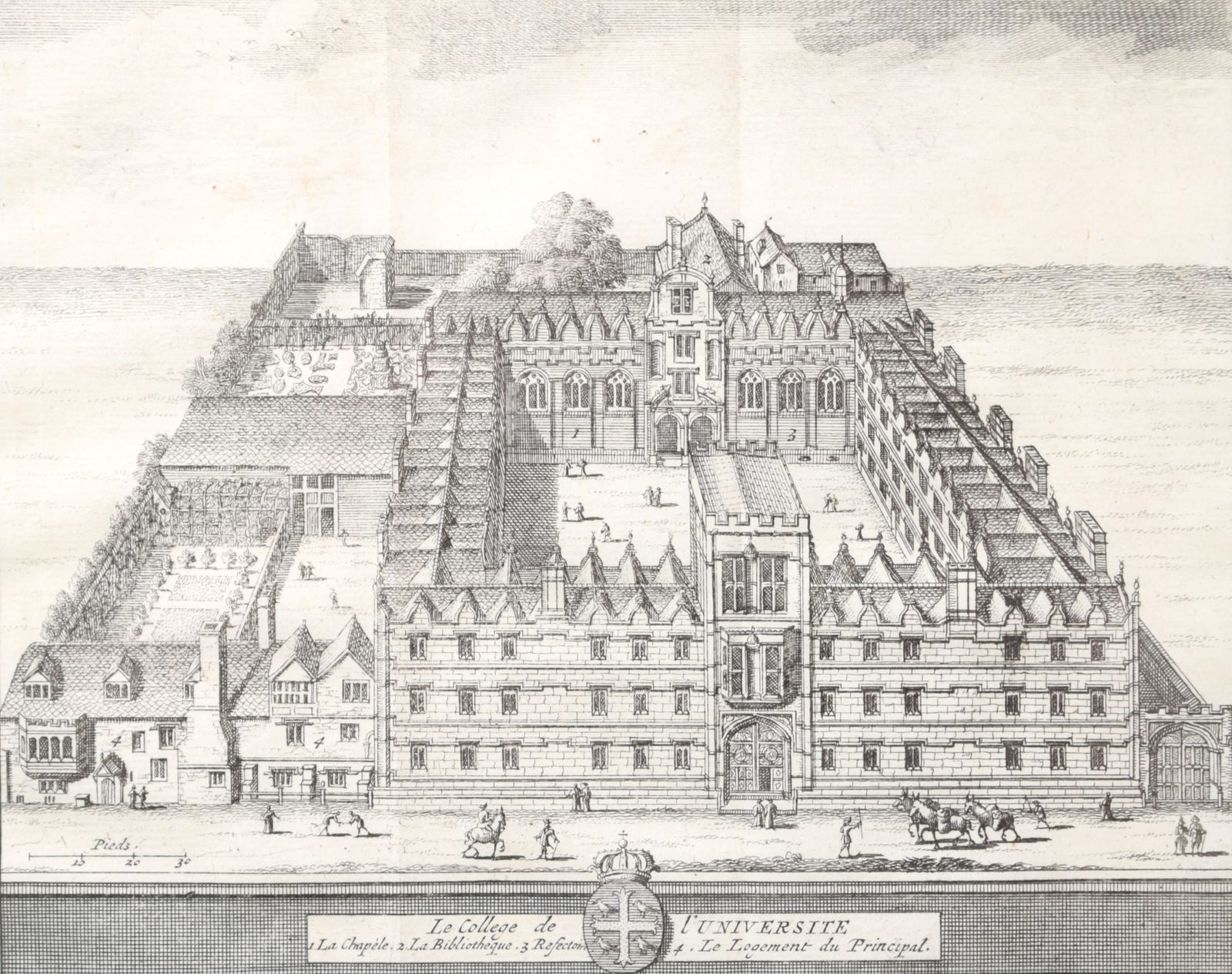 University College, Oxford Engraving By Pieter Van Der Aa After David Loggan photo 280.0