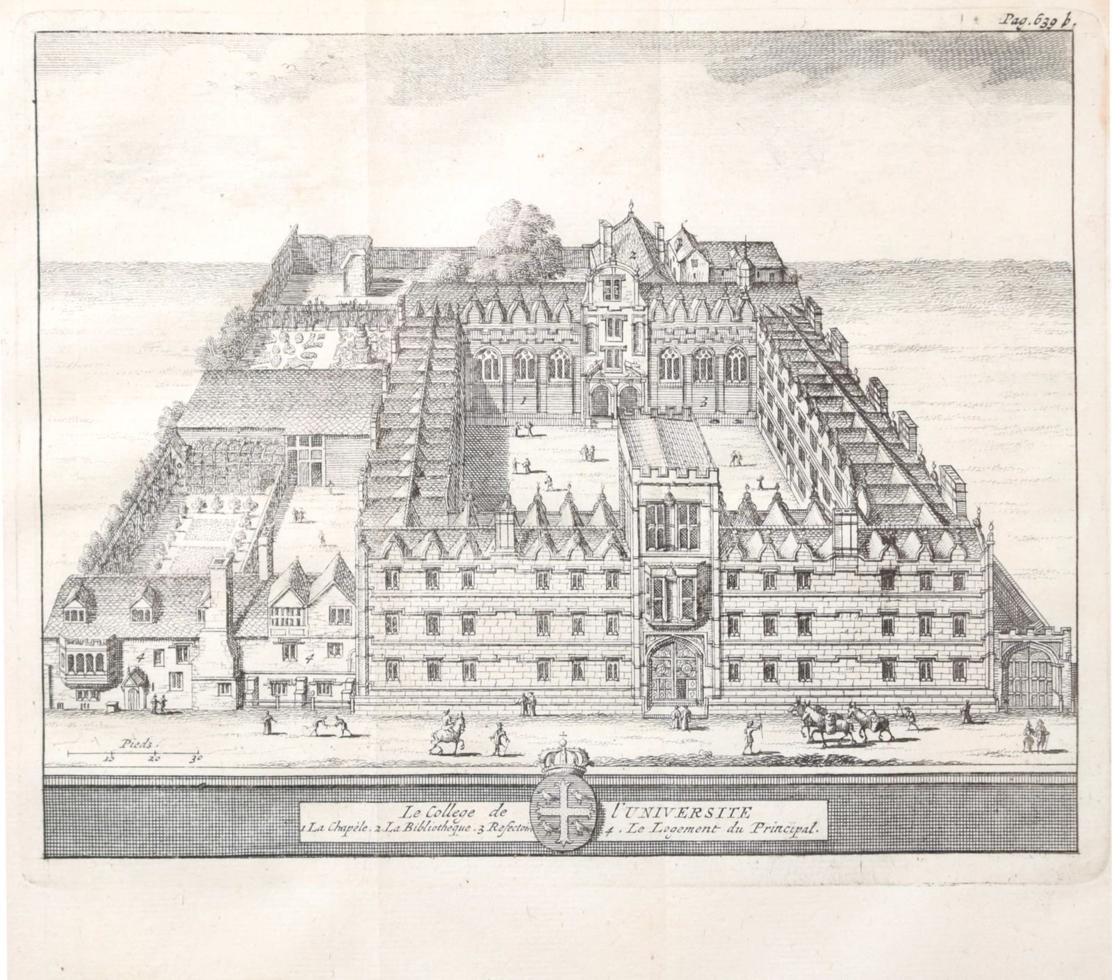University College, Oxford Engraving By Pieter Van Der Aa After David Loggan photo vinterior