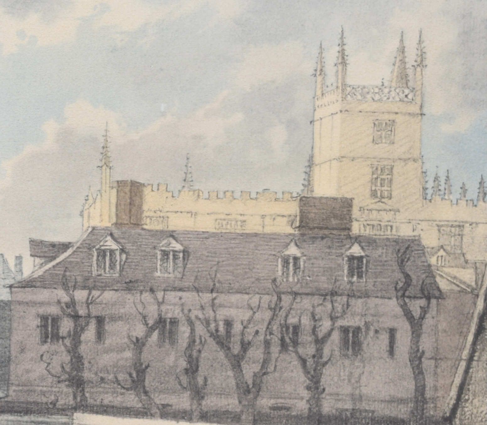 John Baptist Malchair (1730 – 1812) View From The Master’s Lodgings, New College, Oxford 1929 photo for sale