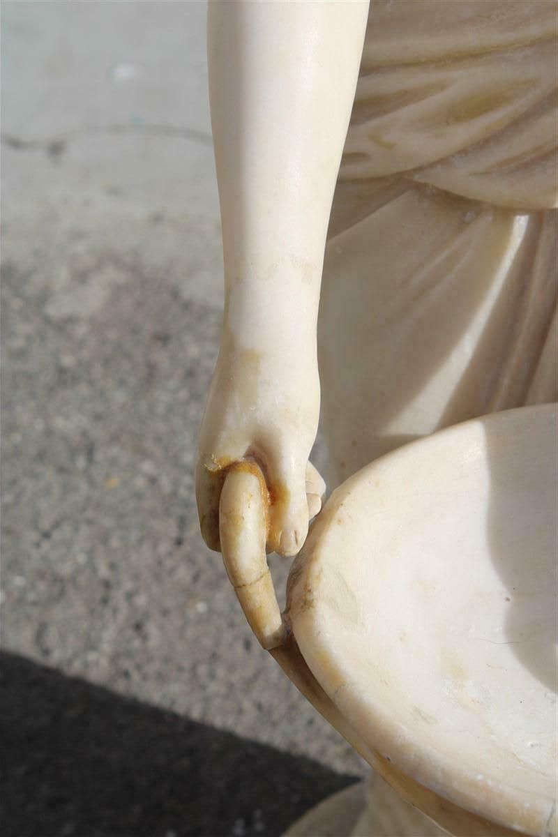 Lady In Solid Italian Art Nouveau Marble With Column And Fountain 1910 photo buy