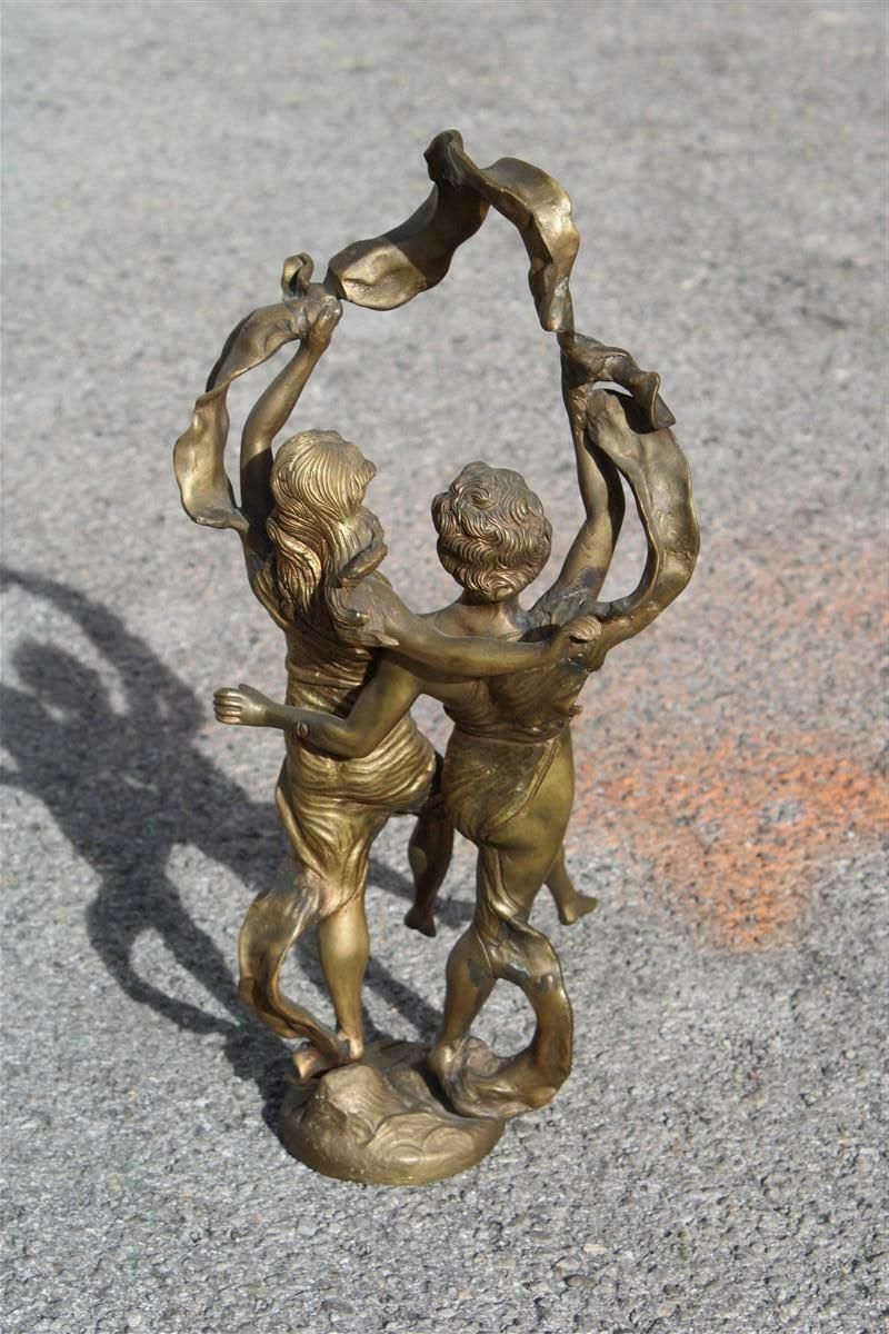 photo buy Solid Bronze Figurative Allegorical Art Nouveau With Him And Her Italy 1910
