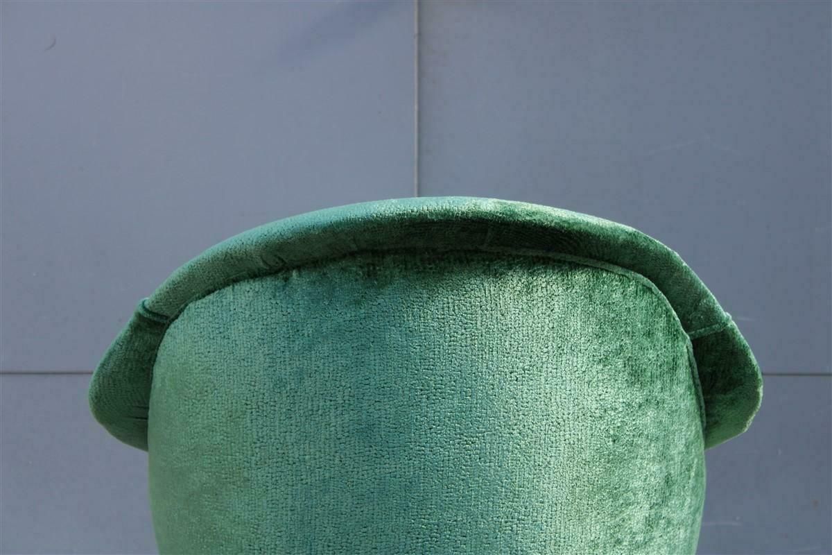 photo furniture Mid Century Italian Green Velvet Armchair Ico Parisi Style, 1950s