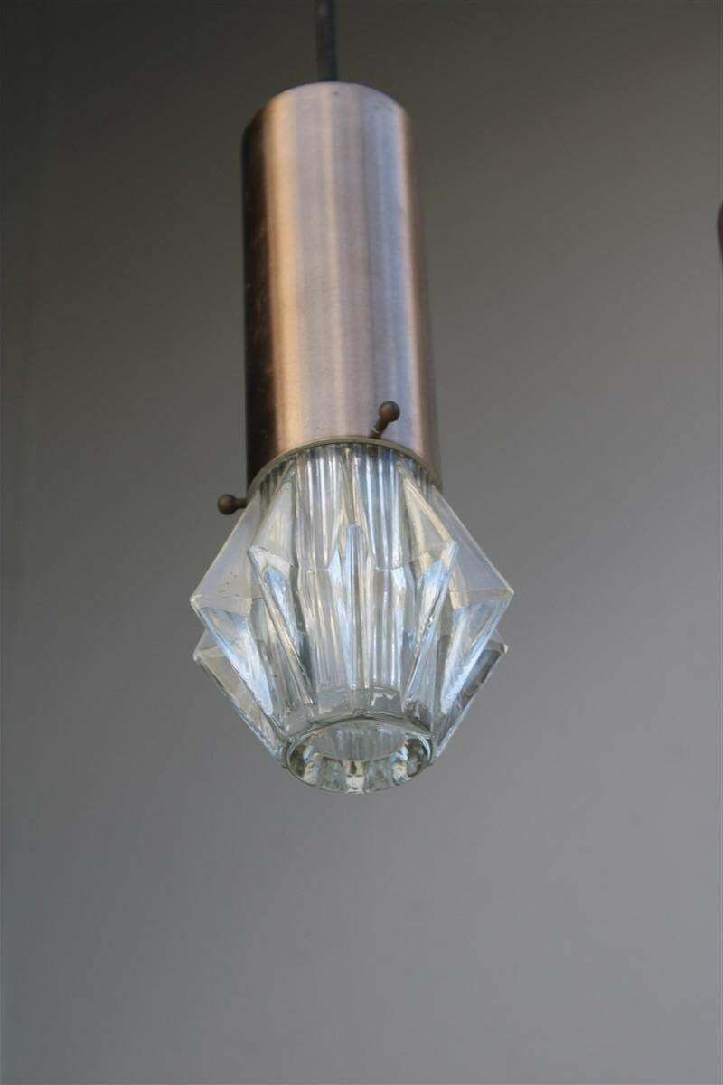 Stilux Ceiling Lamp Aluminum And Glass Sculpture Italian Design 1950s photo buy