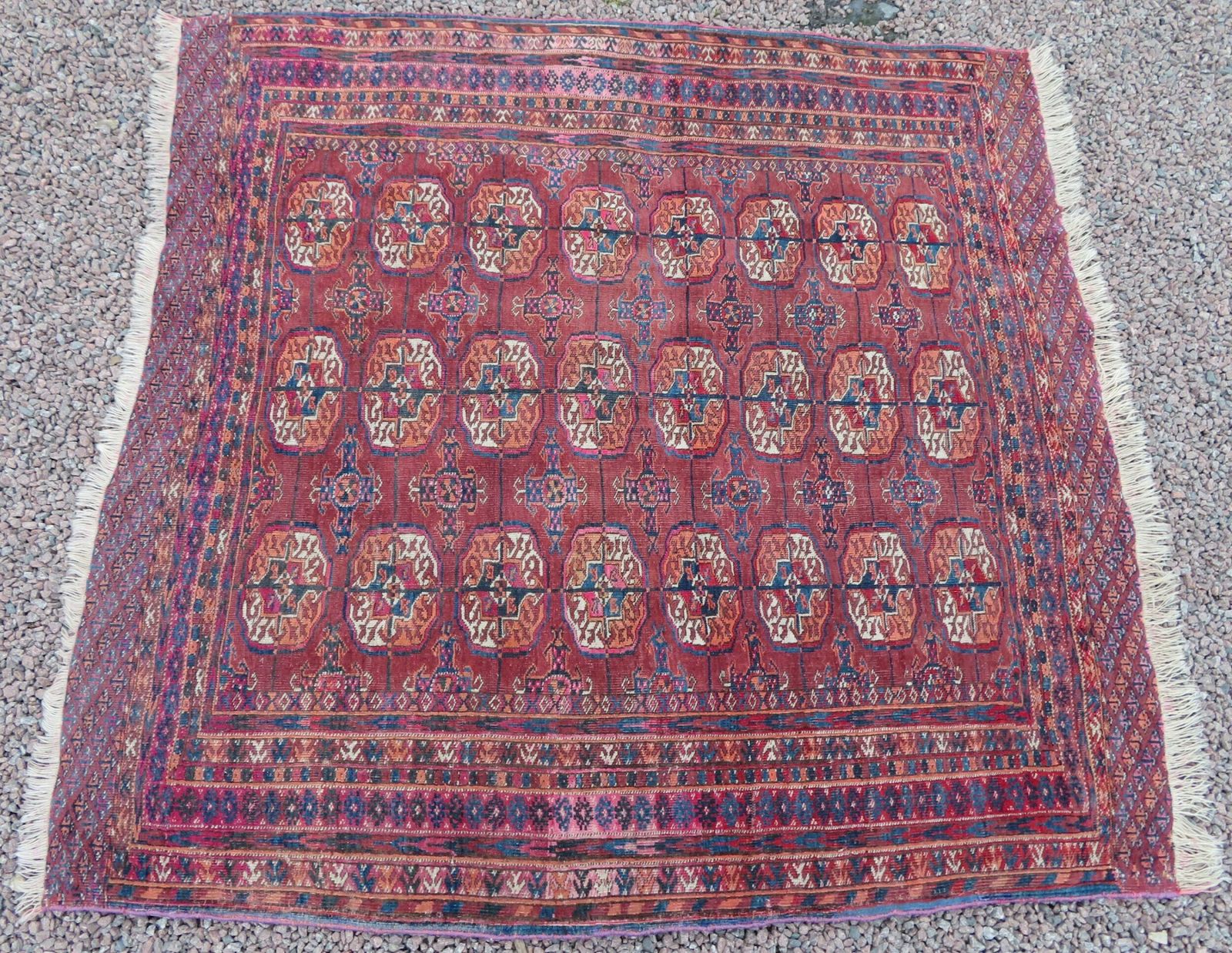 Antique Tekke Turkmen "Wedding Dowry" Rug. Circa 1880.135cm X 128cm. photo furniture