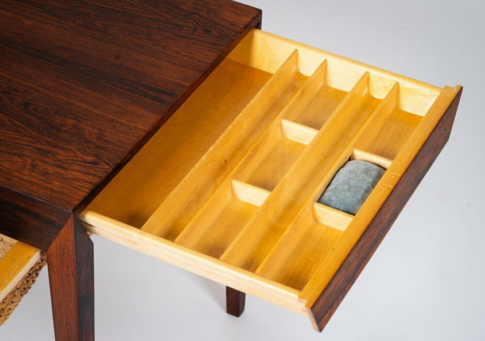 Sewing Table In Rosewood By Severin Hansen For Haslev Furniture Carpentry, 1950s photo vintage