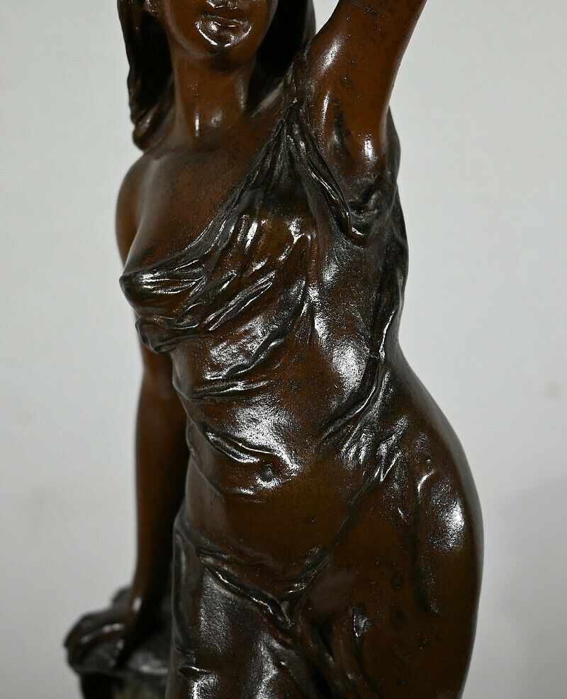 photo for sale Important Spelter "La Femme Au Rameau", By L. Hott, Early 20th Century