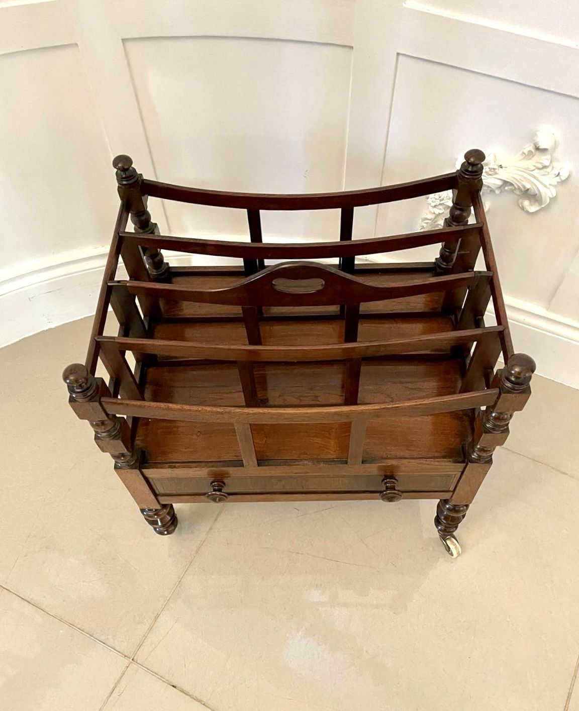 Antique 19th Century Quality Mahogany Freestanding Canterbury photo Home Decor