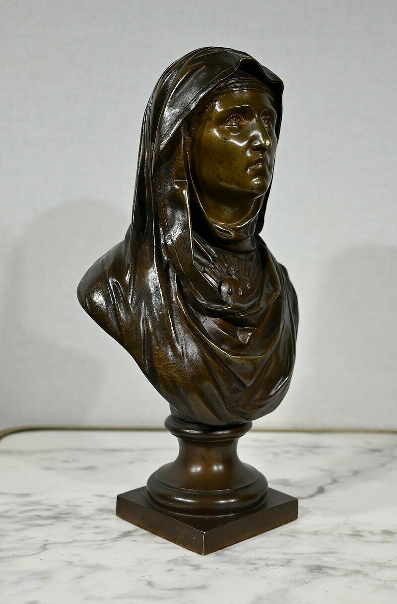 photo furniture Bronze “The Virgin Mary”, J. Bulio – 19th Century