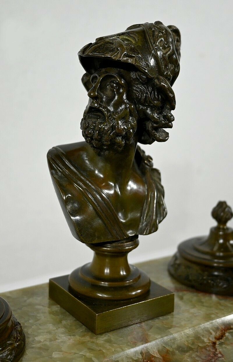 Important Inkwell In Onyx From Pakistan And Bronze, Late 19th Century photo buy