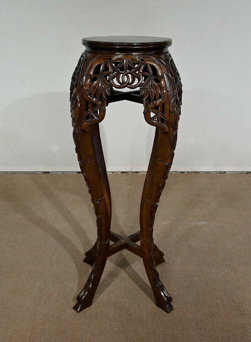 Pair Of Large Asian Rosewood Stands, 20th Century photo vinterior