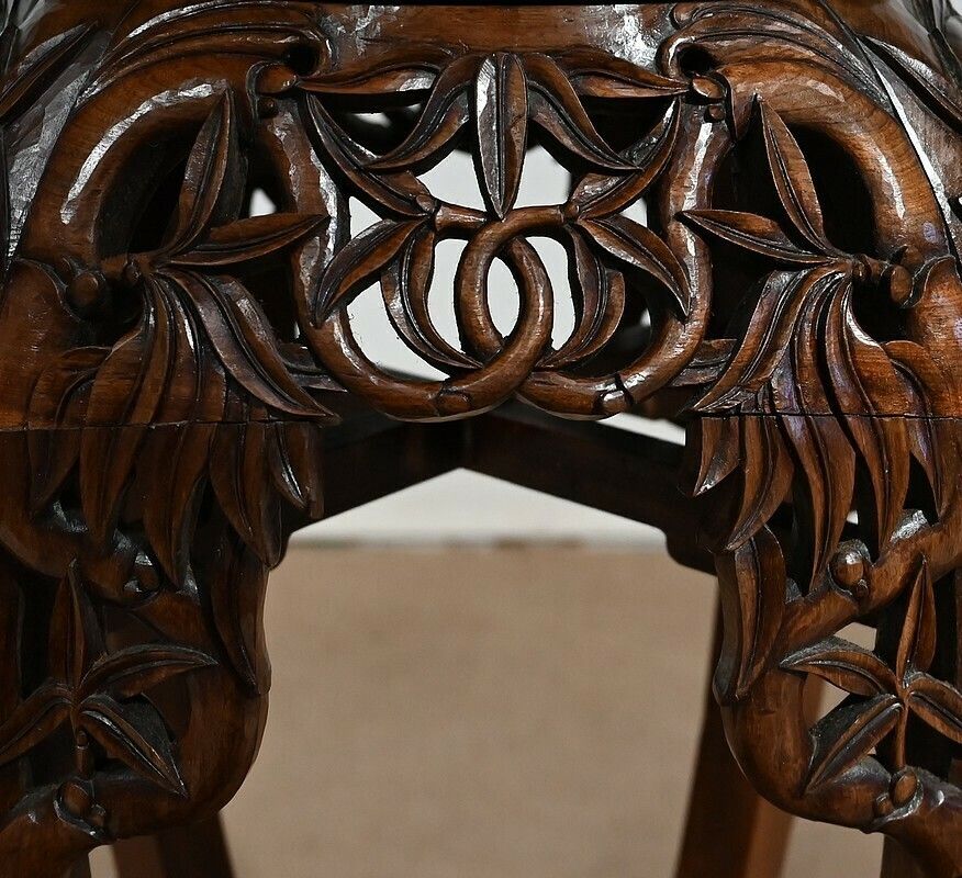 Pair Of Large Asian Rosewood Stands, 20th Century photo vintage