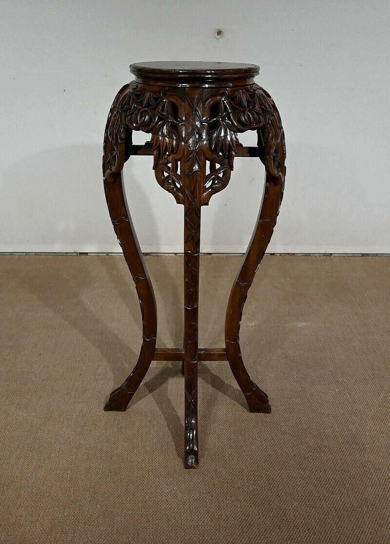 Furniture Pair Of Large Asian Rosewood Stands, 20th Century photo