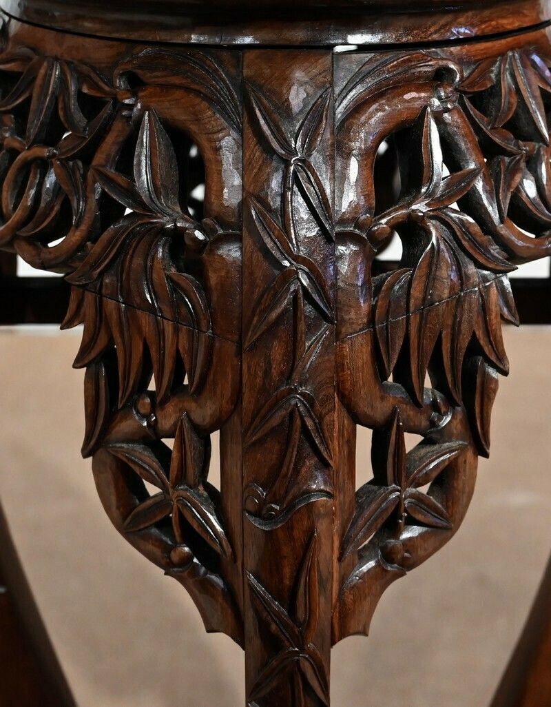 photo vinterior Pair Of Large Asian Rosewood Stands, 20th Century