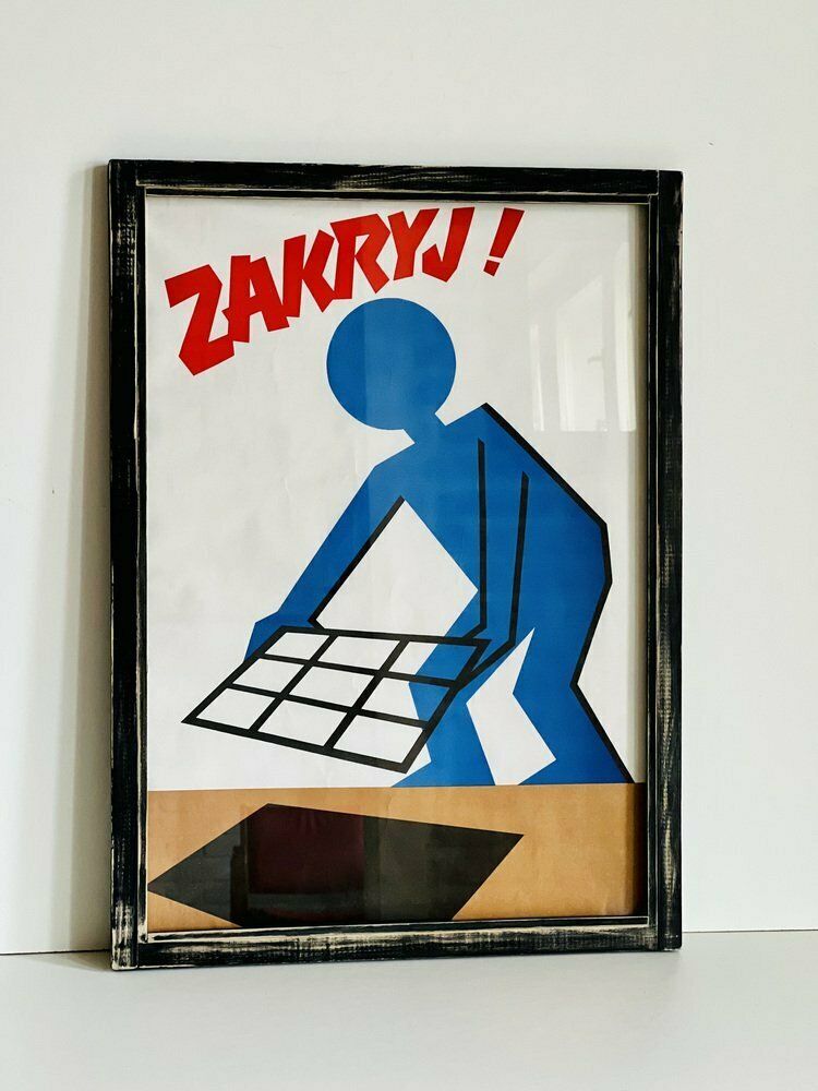 Vintage Industriële Poster Met Lijst photo furniture