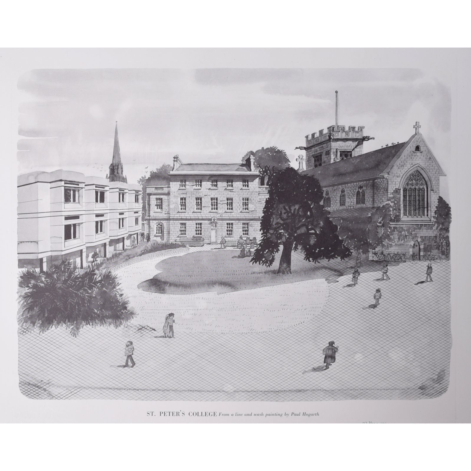 St Peter’s College, Oxford Lithograph By Paul Hogarth