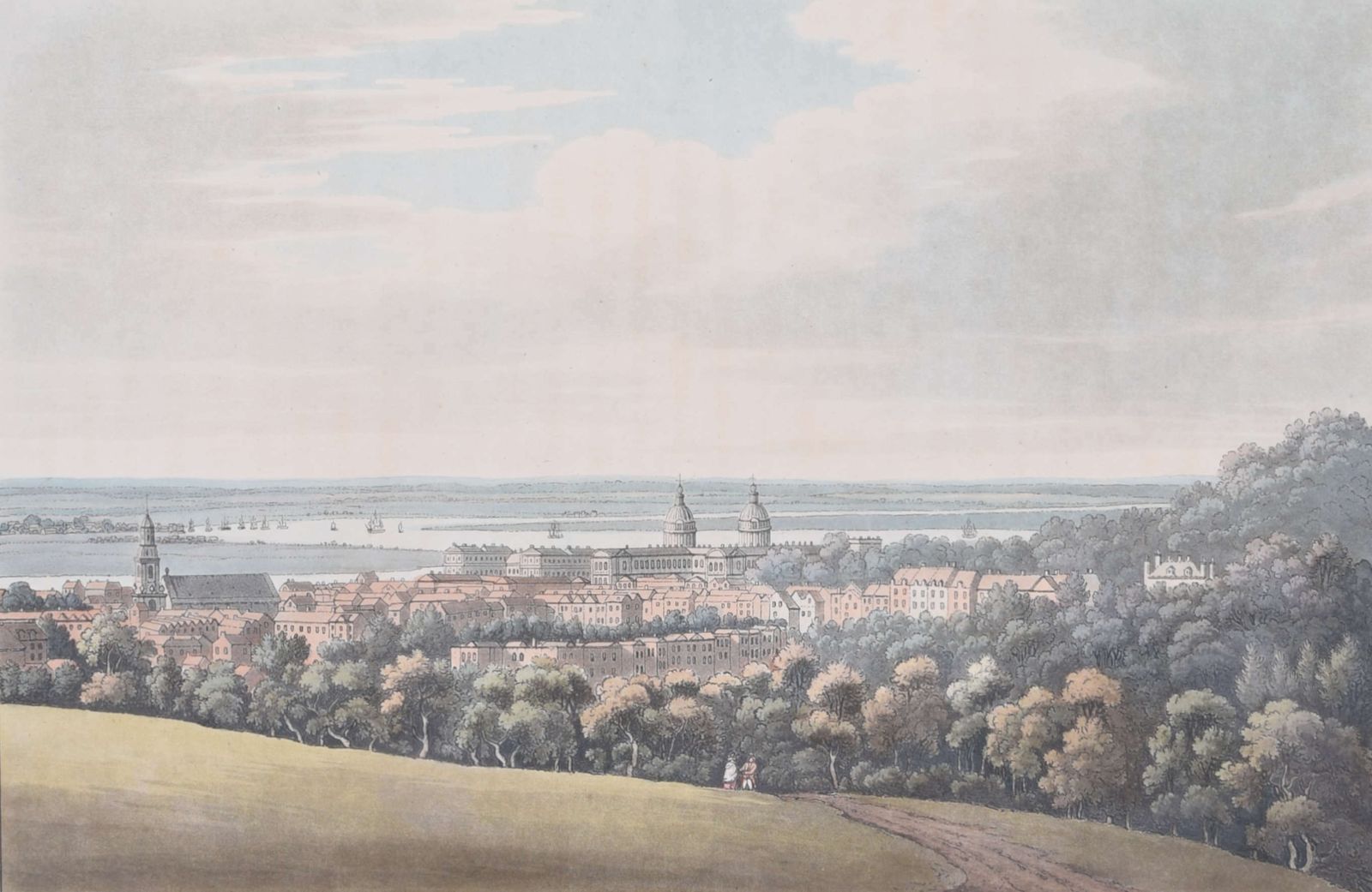 Joseph Constantine Stadler (1755 – 1828) After Joseph Farington (1747 – 1821) View Of Greenwich And Down The River (1795) photo Art