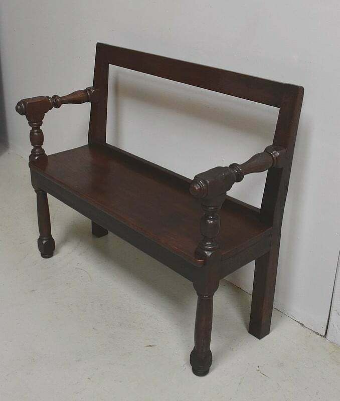 Small Bench With Oak Backrest, Louis XIV – 19th Century Style photo for sale