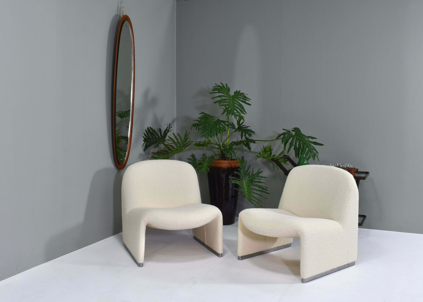 Italian Teak Wall Mirror By Mac Arredamenti, Italy, Circa 1950 photo for sale