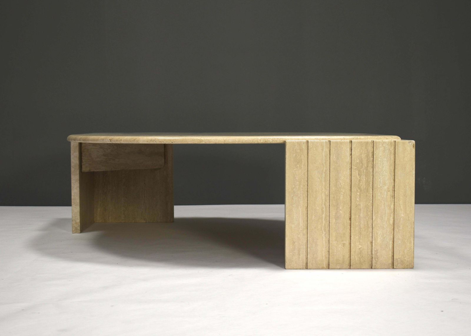 Roche Bobois Coffee Table In Travertine, France, Circa 1970 photo for sale