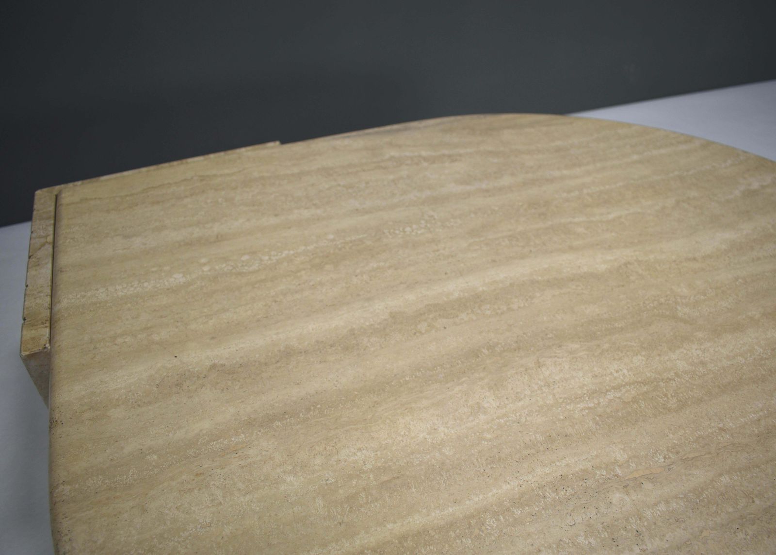 Roche Bobois Coffee Table In Travertine, France, Circa 1970 photo vintage