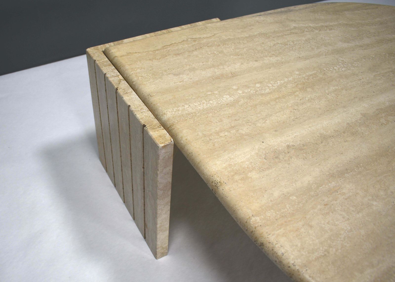 photo furniture Roche Bobois Coffee Table In Travertine, France, Circa 1970