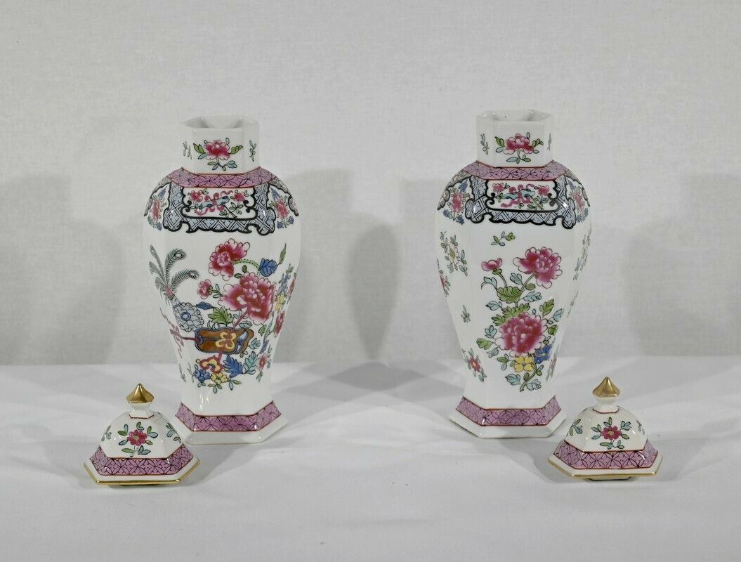 Pair Of Hexagonal Earthenware Vases, China   Late 19th Century photo 1483.2