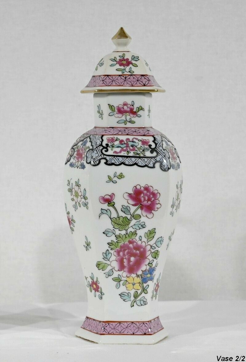 Home Decor Pair Of Hexagonal Earthenware Vases, China   Late 19th Century photo