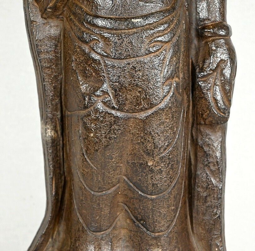 photo for sale Black Stone Buddha Statue, China   2nd Half Of The 19th Century