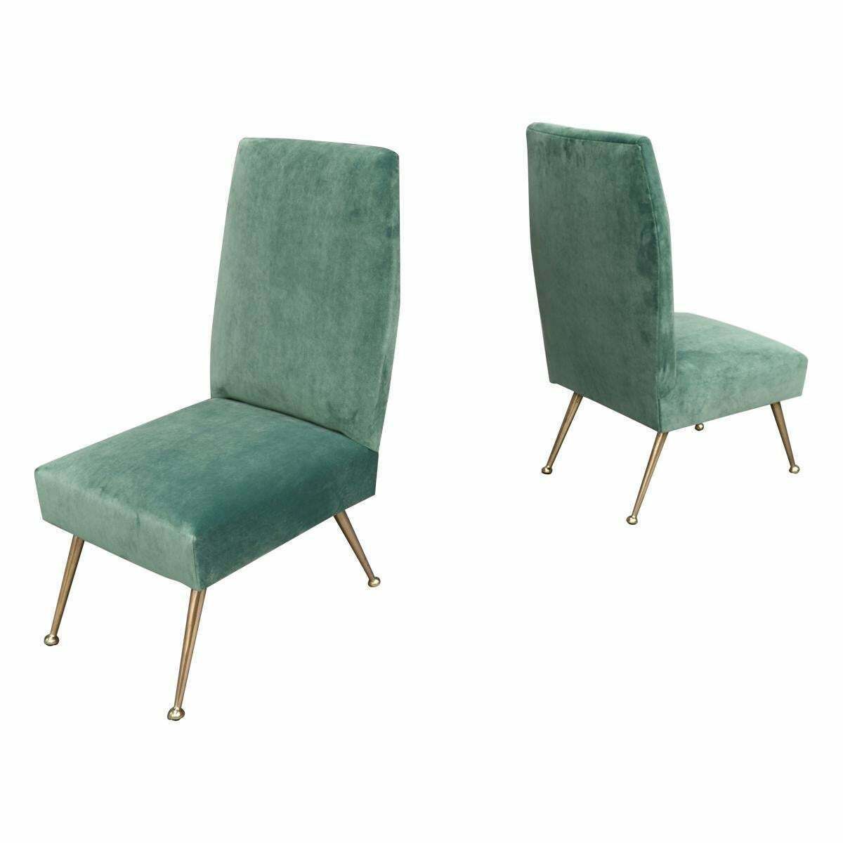Gigi Radice Elegant And Trendy Pair Of Side Chairs For Minotti, Italy, 1950s