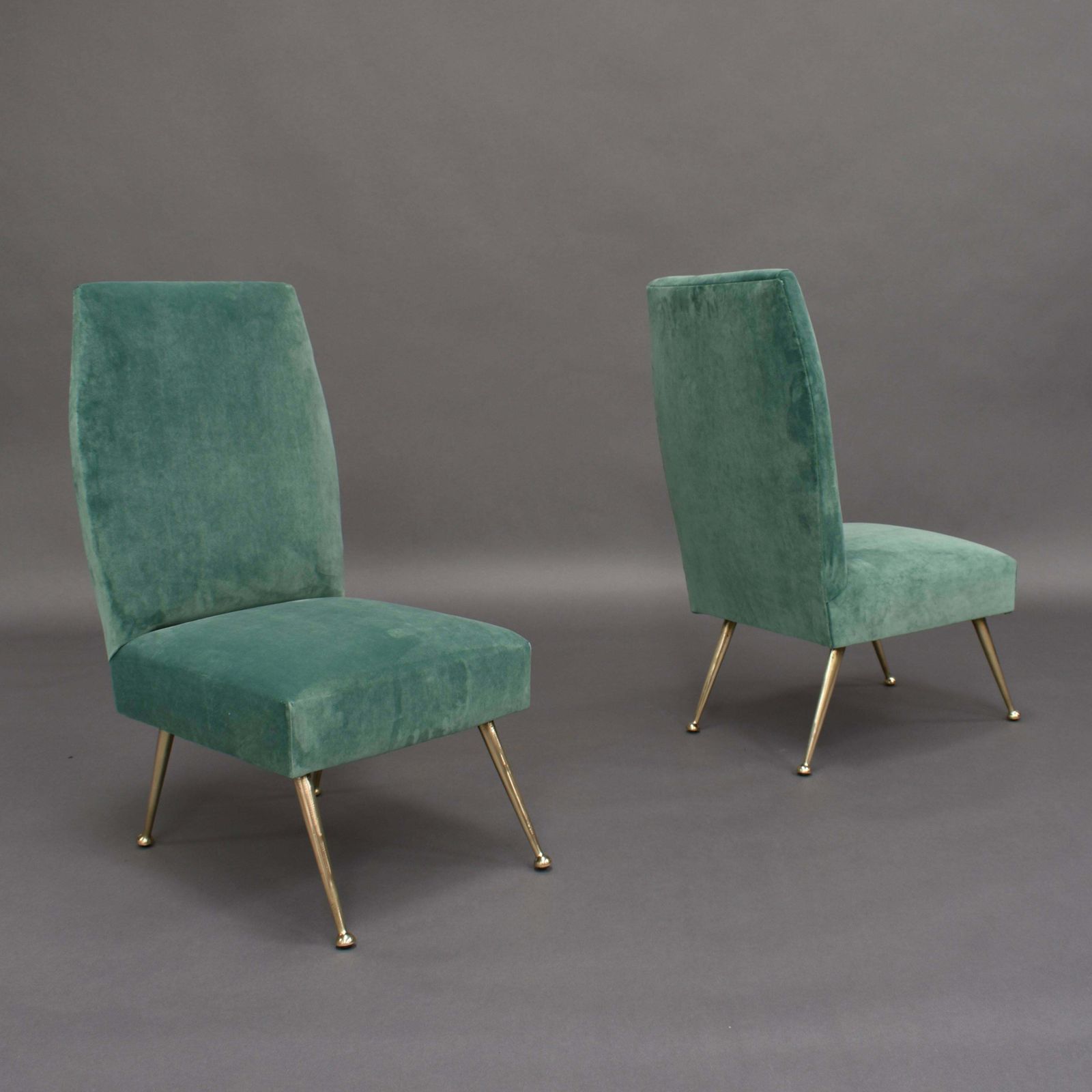 Gigi Radice Elegant And Trendy Pair Of Side Chairs For Minotti, Italy, 1950s photo Furniture