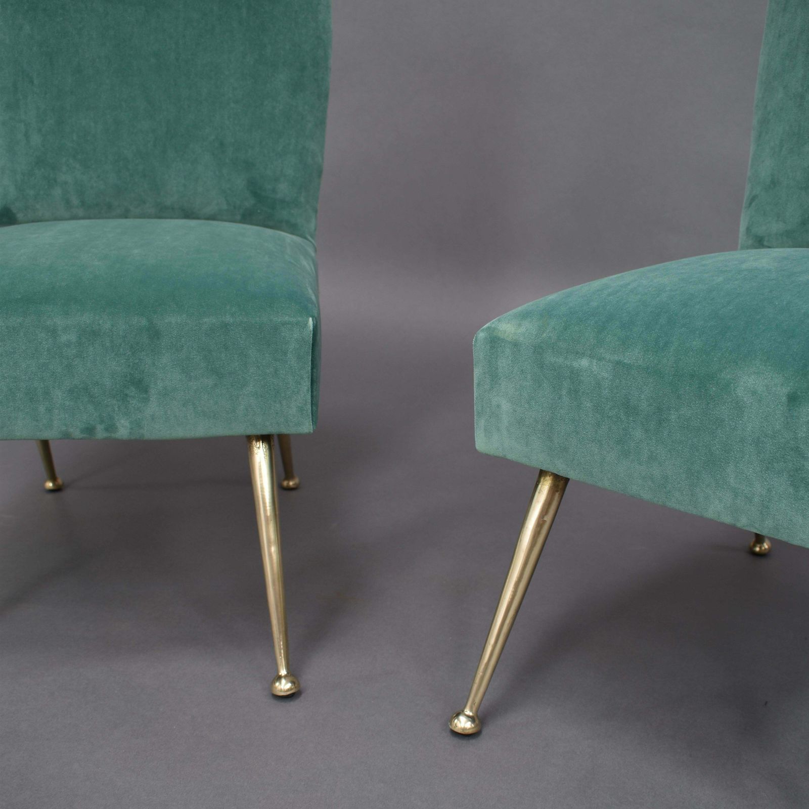 Gigi Radice Elegant And Trendy Pair Of Side Chairs For Minotti, Italy, 1950s photo vintage