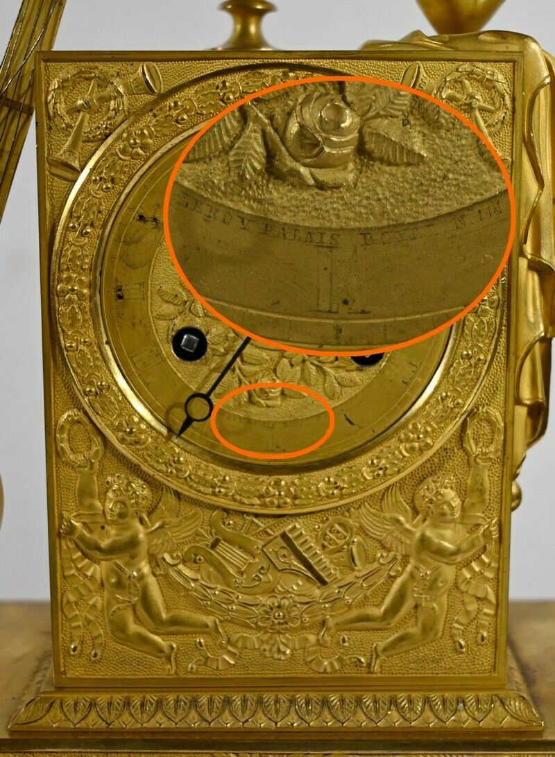 3182.7 Clock In Gilt Bronze, Stamped "Leroy Palais Royal", Empire Period   Early 19th Century photo