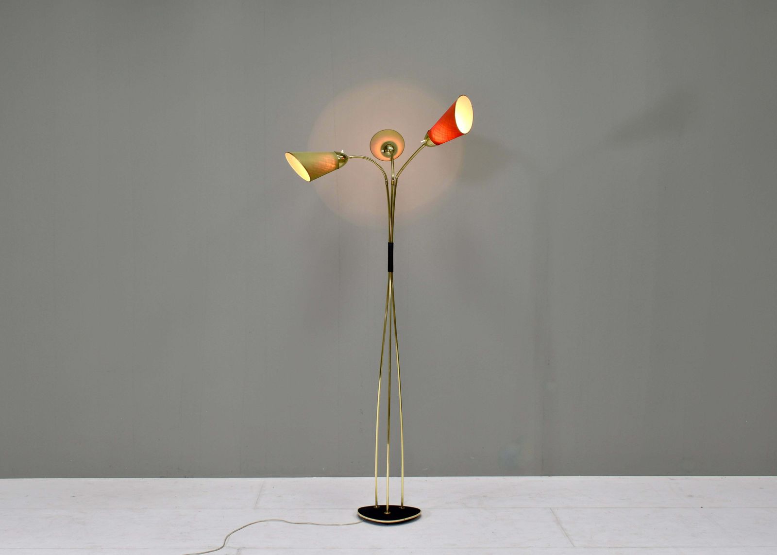 Sophisticated And Elegant Brass Triennale Floor Lamp Italy, Circa 1950 photo 5150.08