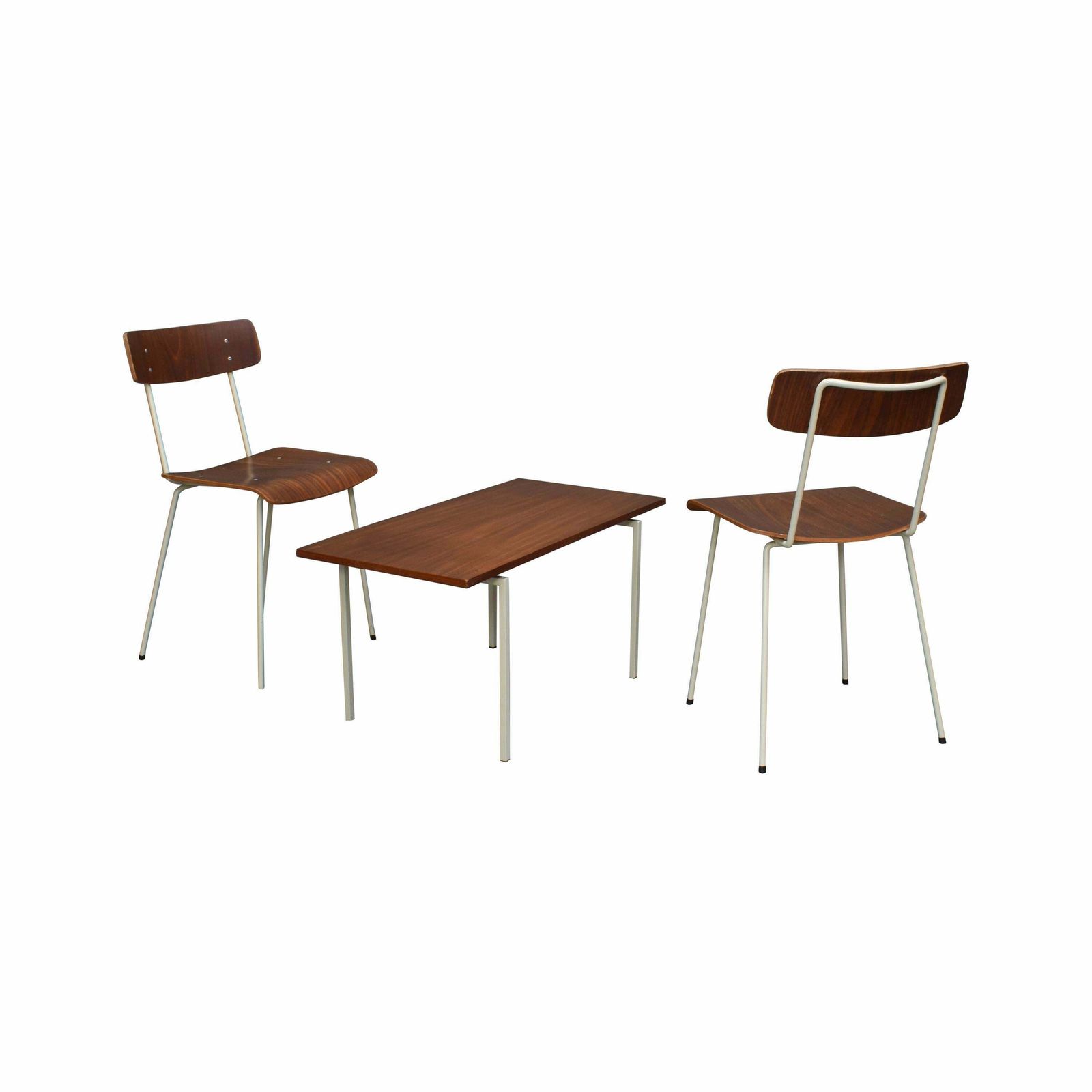 Auping Bedroom Chairs And Table In Teak   Netherlands, 1950's
