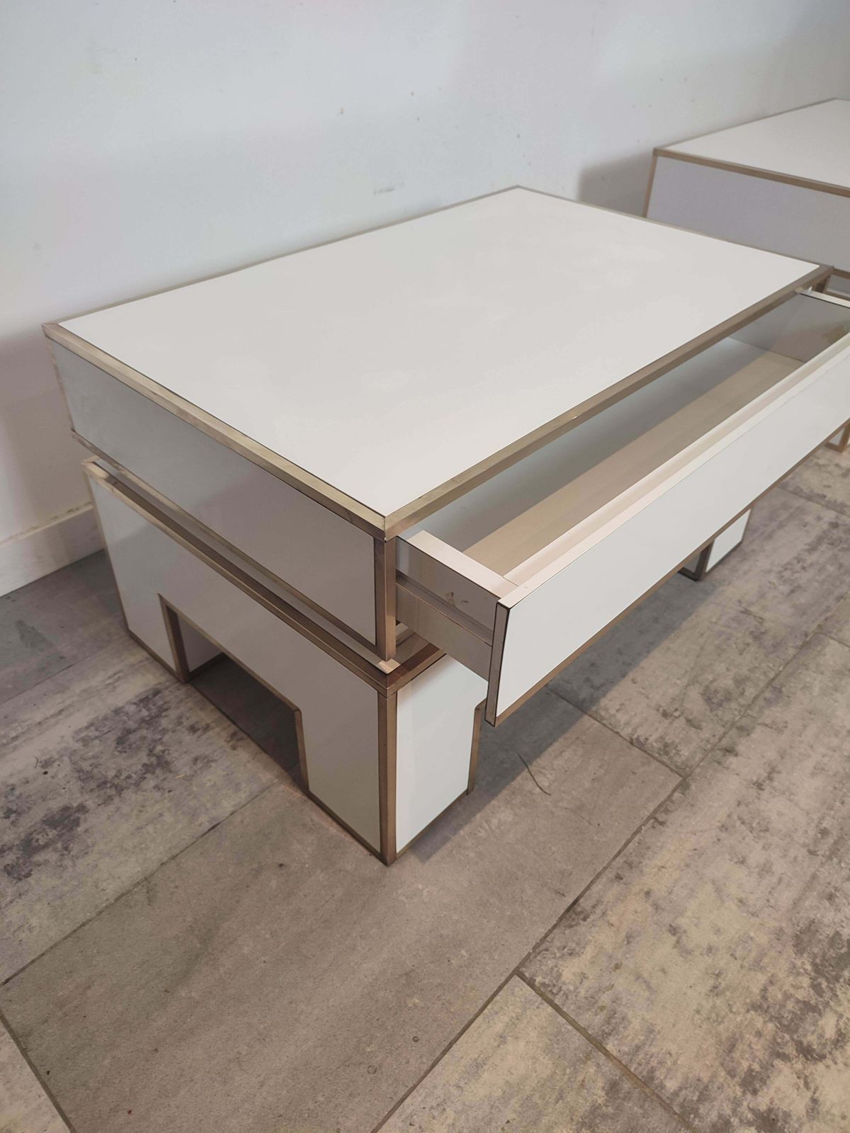 Furniture White Pair Of Night Stands From "Alain Delon" For Maison Jansen" photo