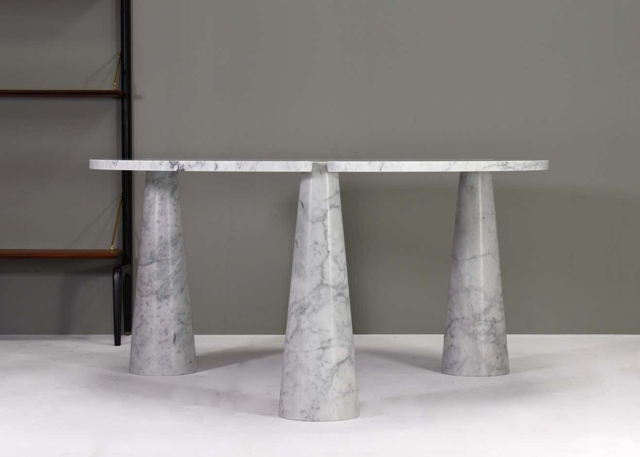 Mangiarotti Eros Round Dining Table Carrara Marble Skipper, Italy, Circa 1970 photo furniture