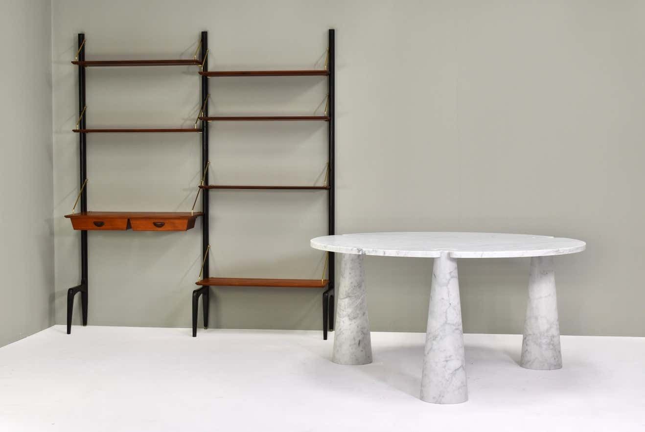 Mangiarotti Eros Round Dining Table Carrara Marble Skipper, Italy, Circa 1970 photo Furniture