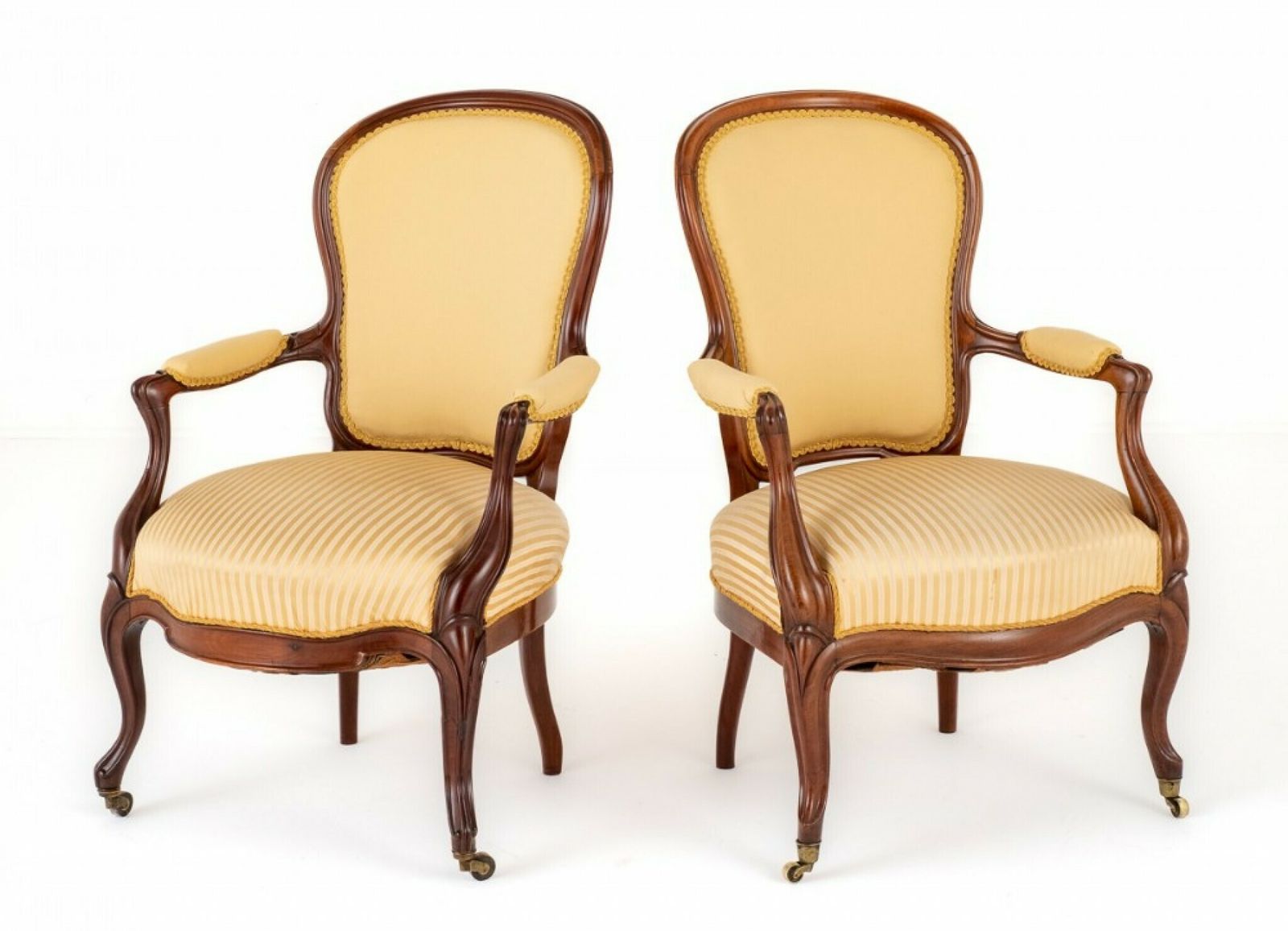 Pair Victorian Arm Chairs Salon Chair 1870 photo for sale