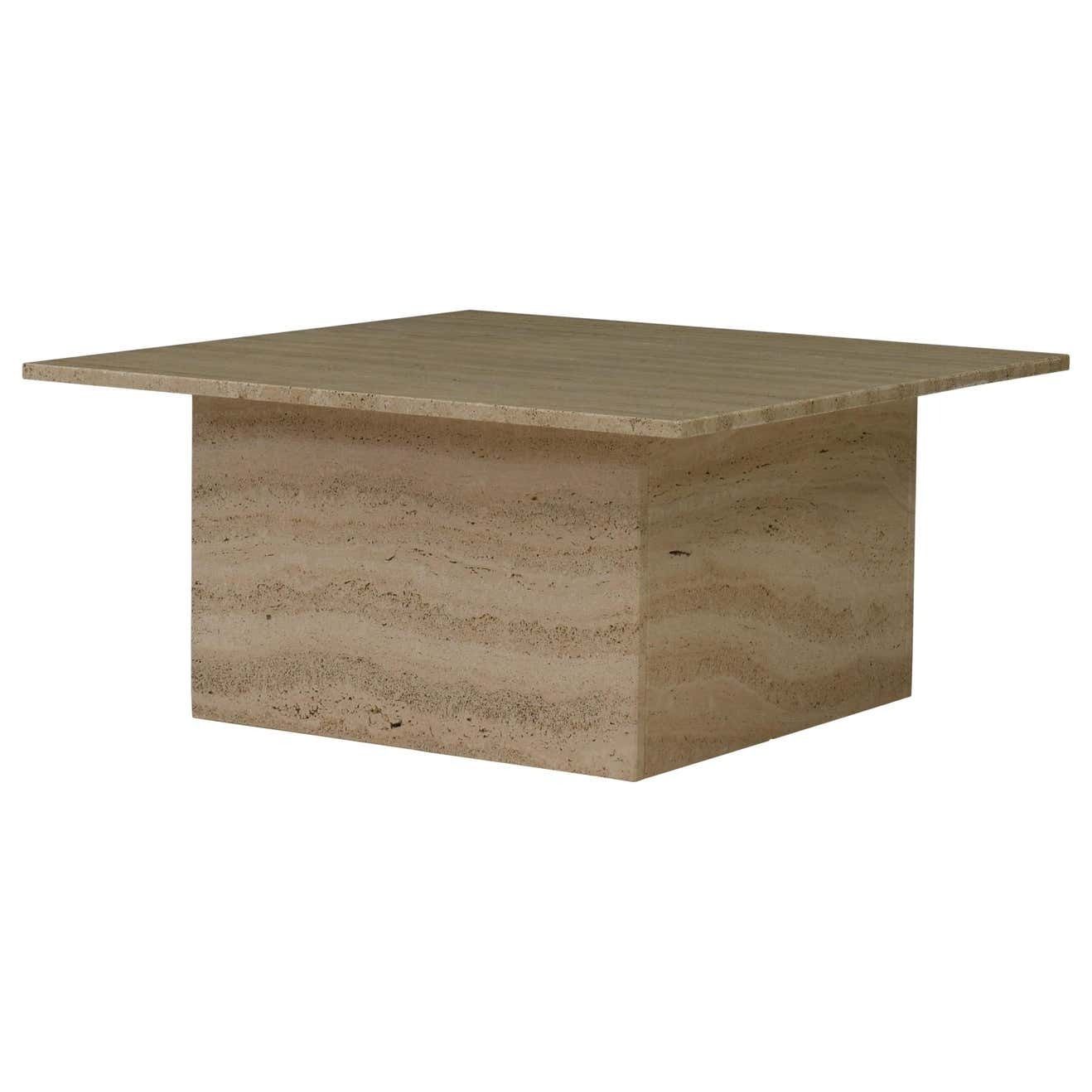 Square Travertine Coffee Table In The Style Of Up&Up Mangiarotti, Italy, 1970