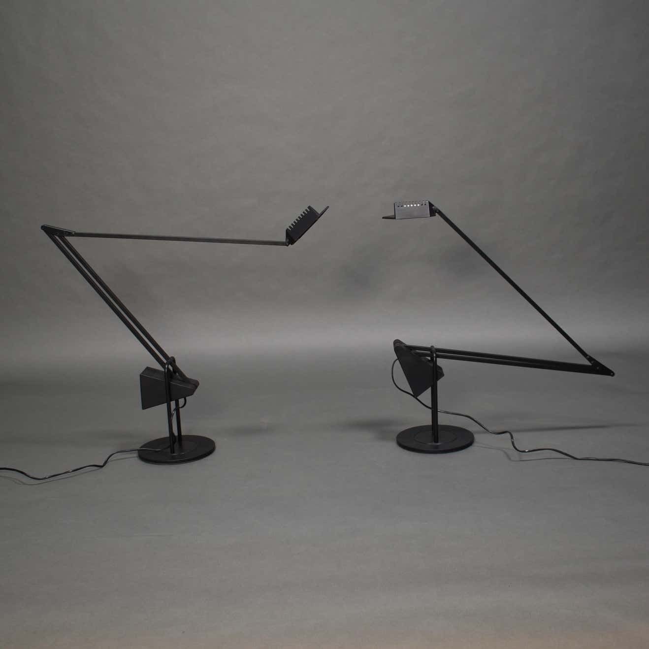 Pair Of 'Flamingo' Counterweight Table Lamps By Fridolin Naef For Luxo, Italy photo for sale