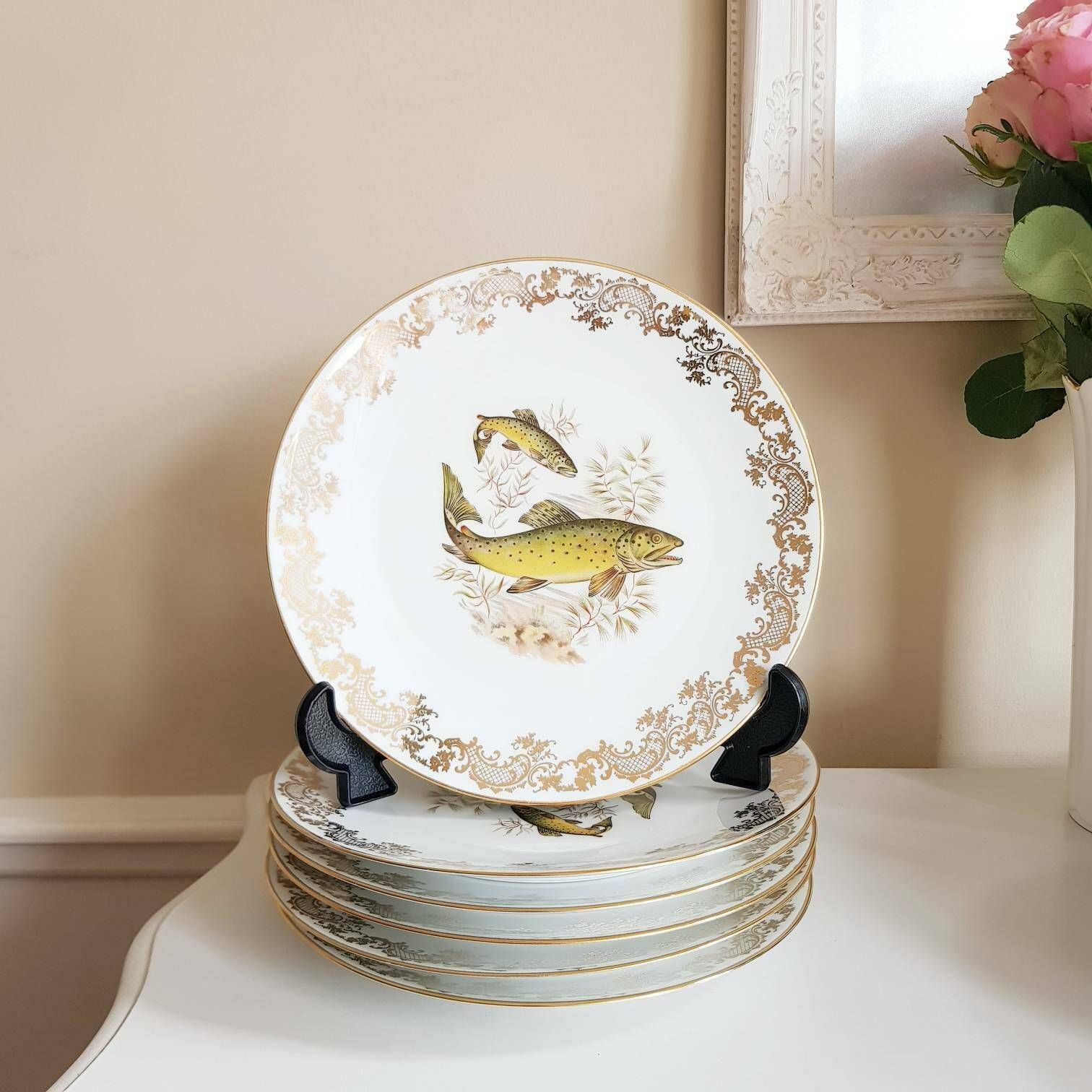 Franse Limoges Porseleinen Viscollectie, Set Voor 12 Personen photo Woonaccessoires