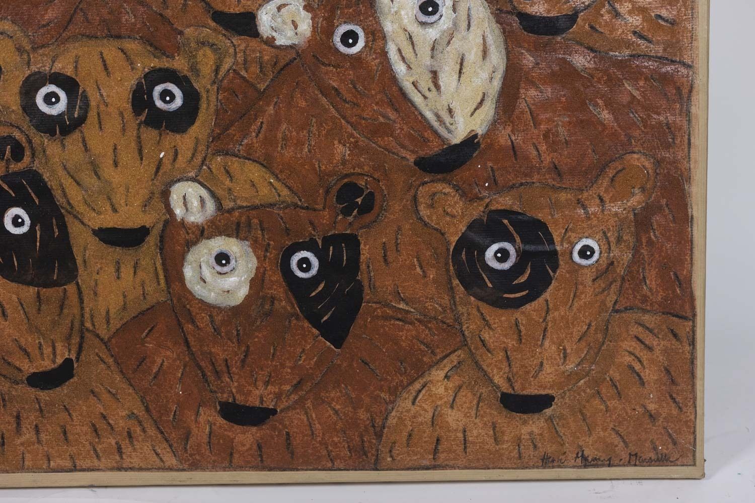 Hervé Maury, Painting Depicting Bears, Contemporary Work photo vintage