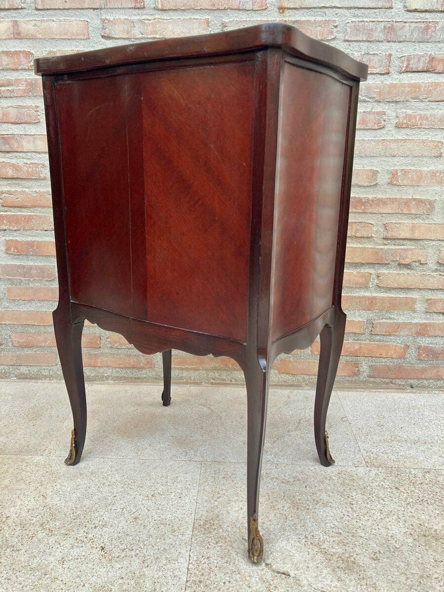 Early 20th Century Wood And Bronze Side Table, 1940s photo vintage