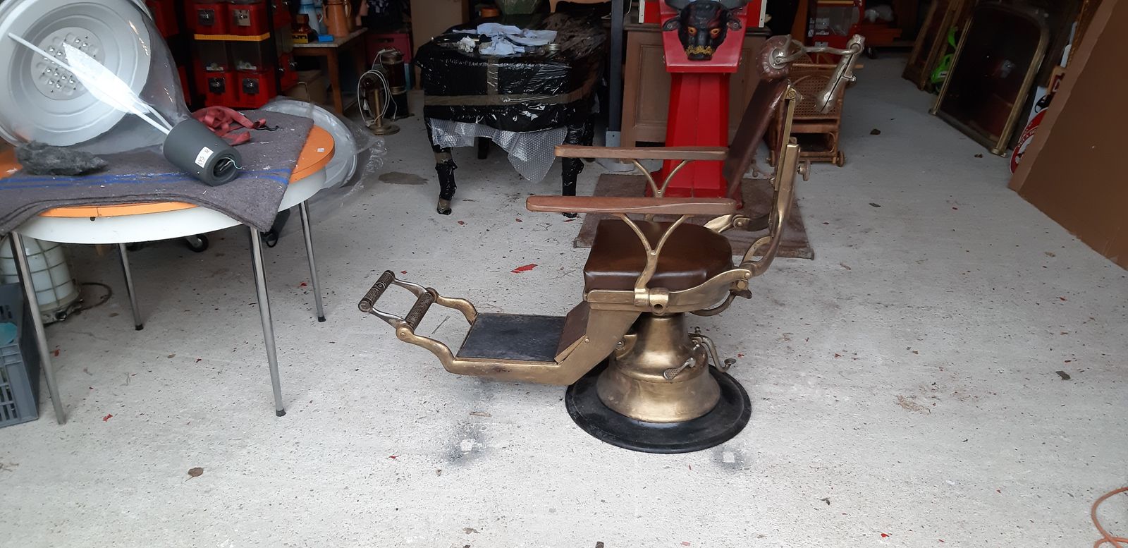 Very Old French Barber's Chair From 1900 By Corno photo for sale