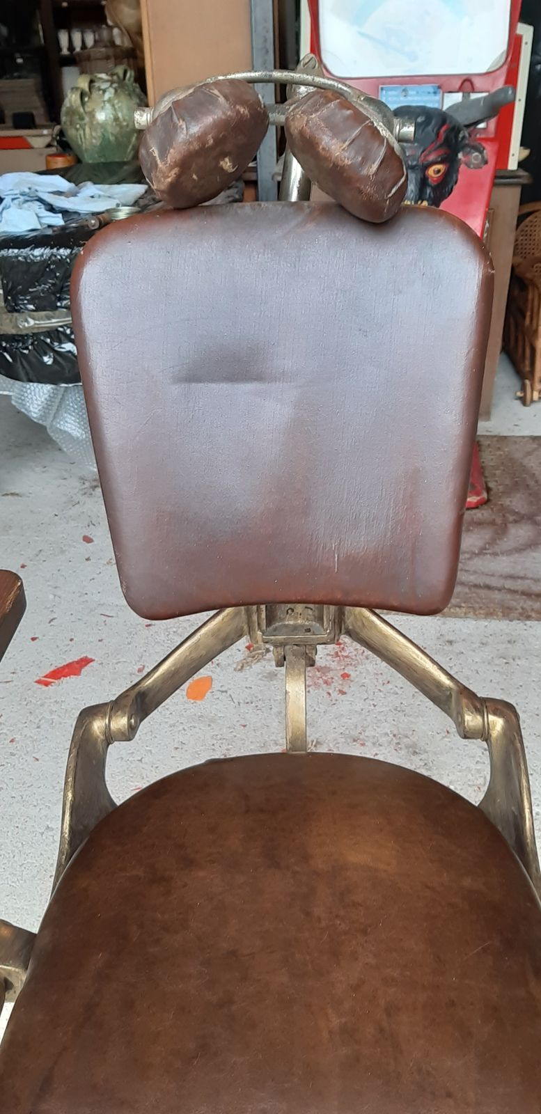 Furniture Very Old French Barber's Chair From 1900 By Corno photo