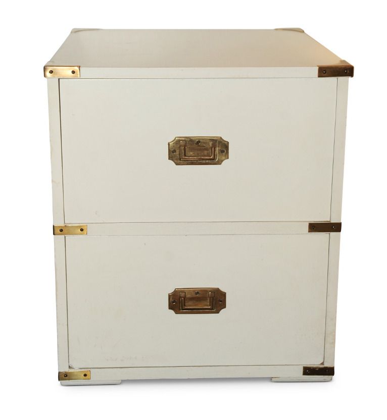 White Military Campaign Chest Finished With Brass Corners And Handles Two Chests In Stock  Price Per Chest 1960s Ol